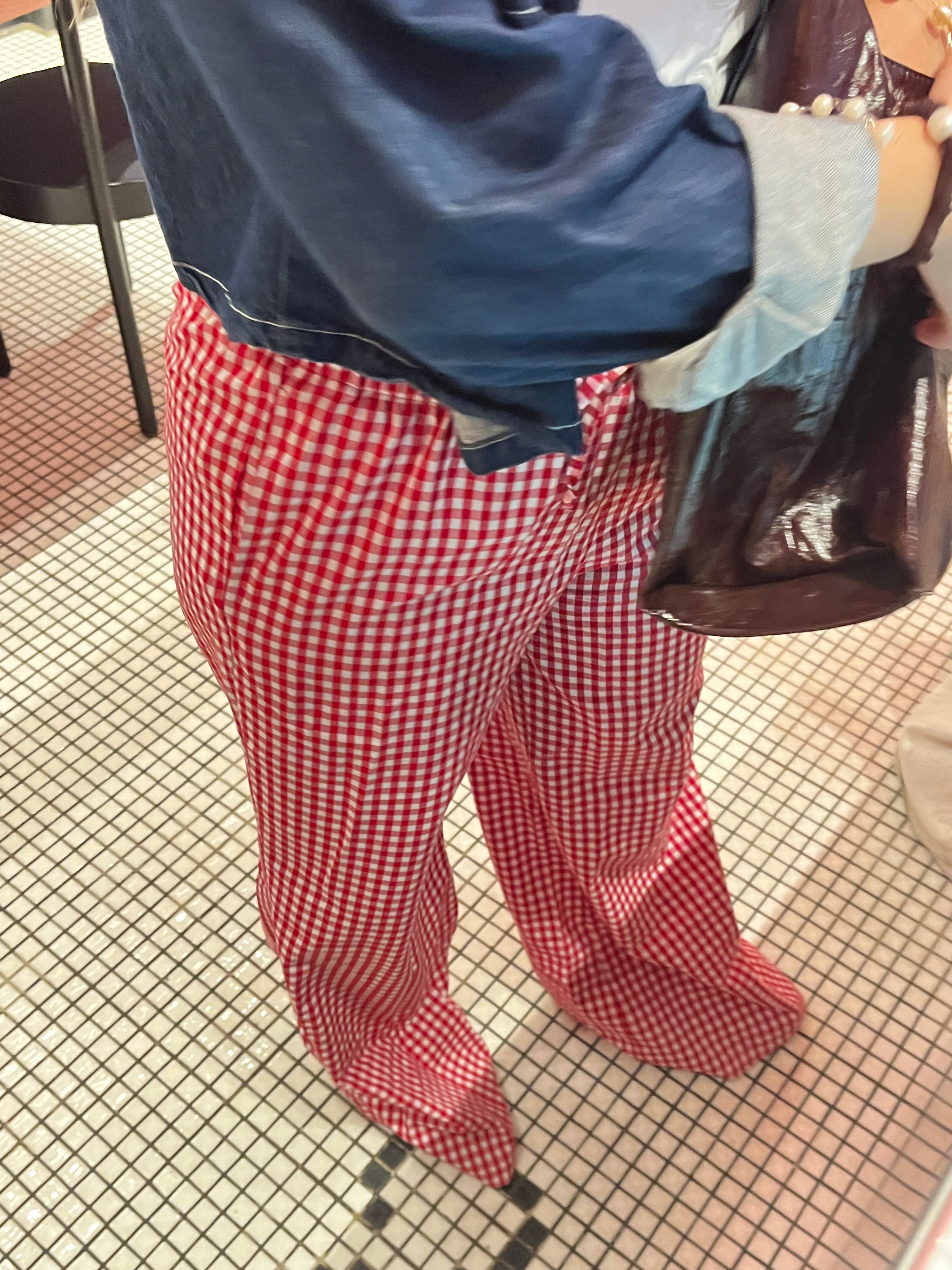 Gingham print pants