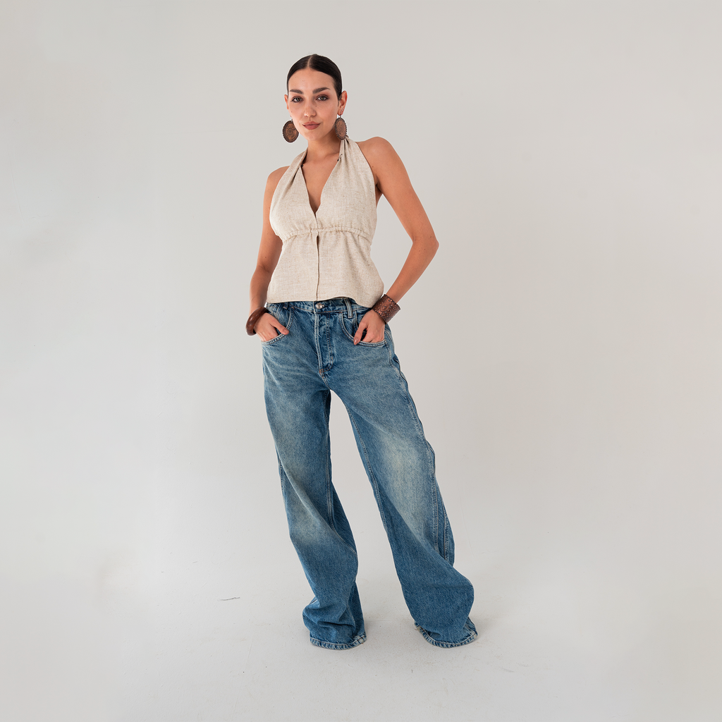 Minimalist Linen Halter Top
