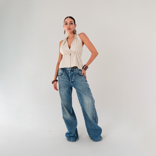 Minimalist Linen Halter Top