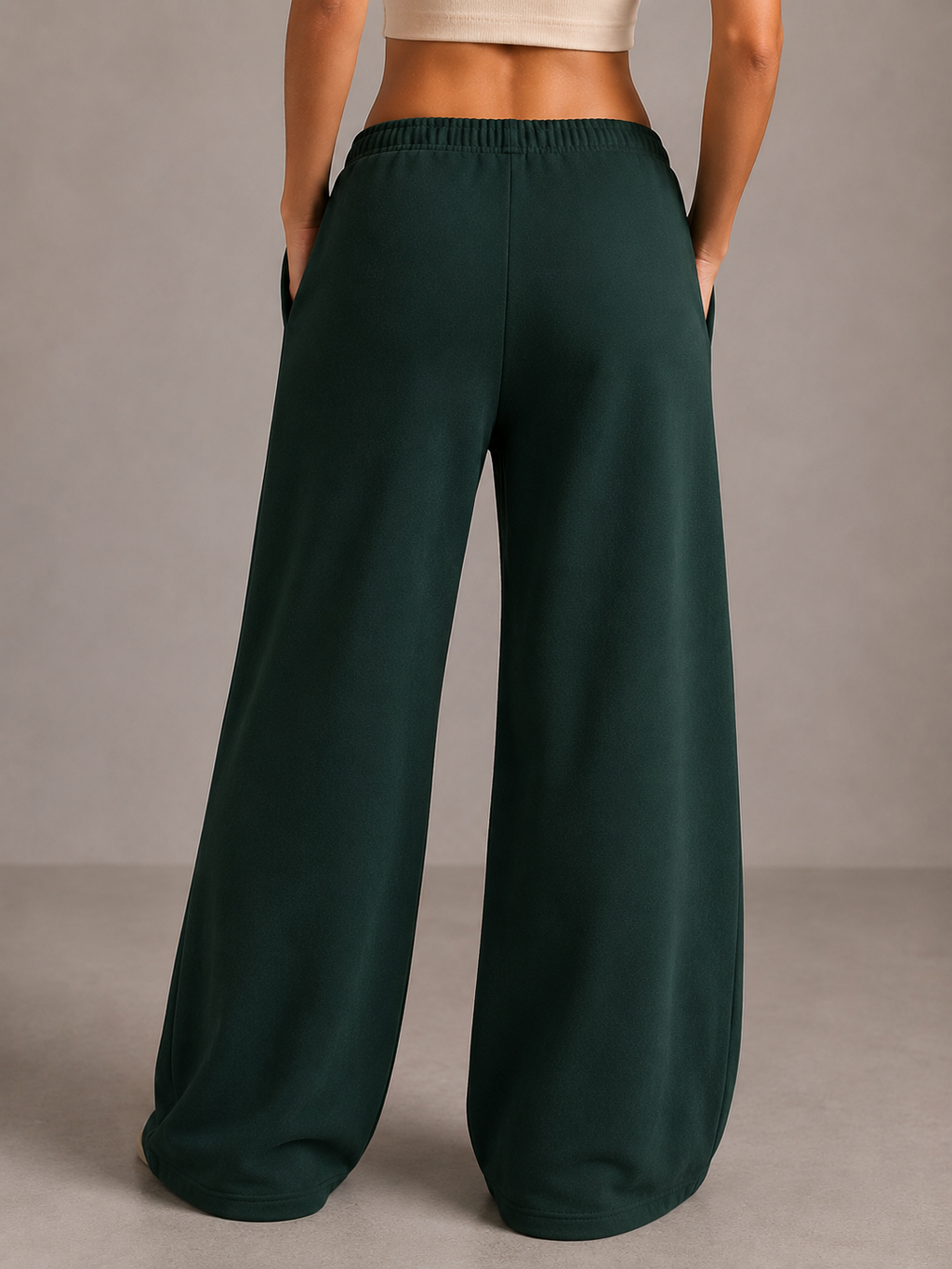 Baloska Textured Cotton Wide-Leg Lounge Pant