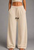 Baloska Textured Cotton Wide-Leg Lounge Pant