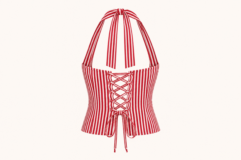 Halter Top and Skirt striped Set