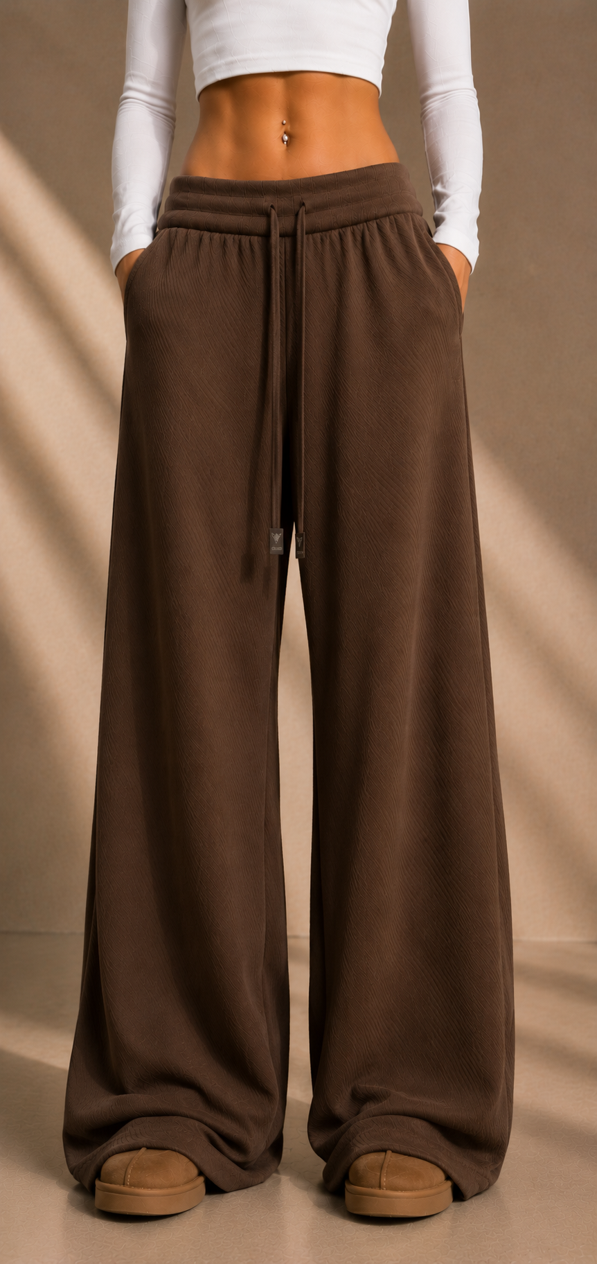 Wide-Leg Cotton Pants