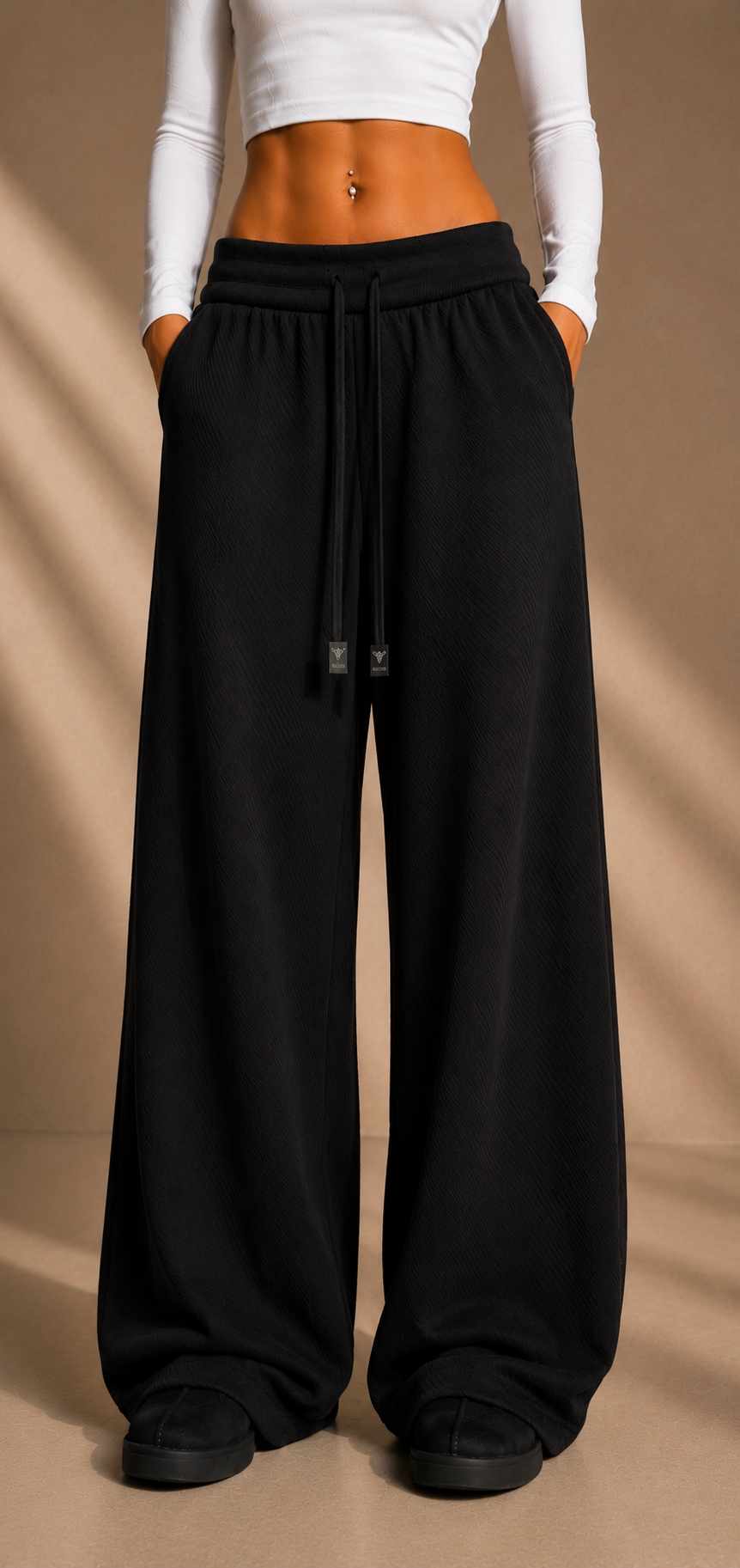 Wide-Leg Cotton Pants