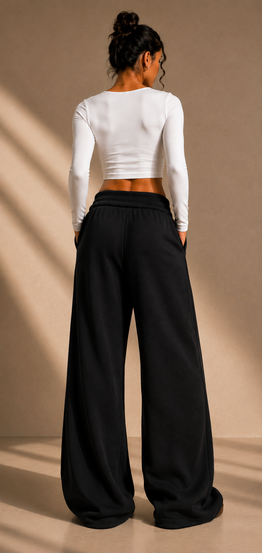Wide-Leg Cotton Pants
