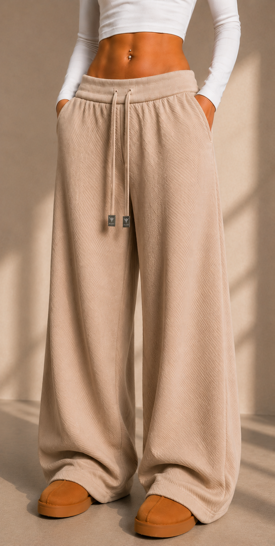 Wide-Leg Cotton Pants