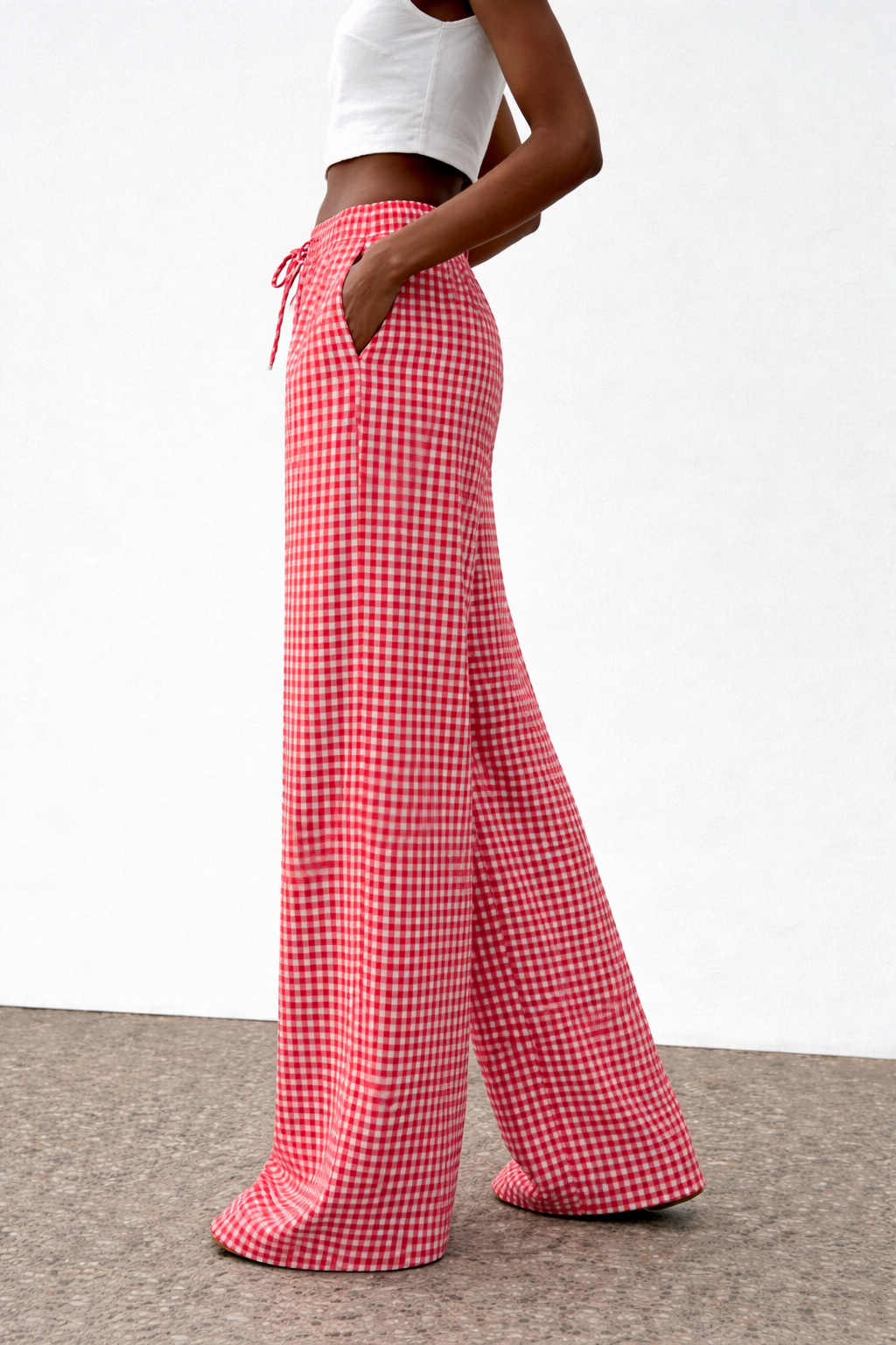 Gingham print pants
