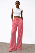 Gingham print pants
